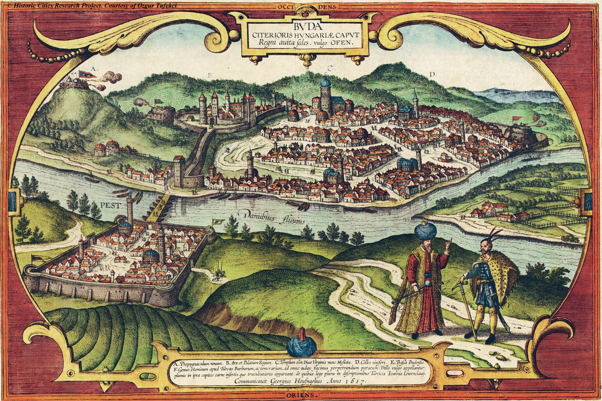 Buda és Pest látképe, 1617 