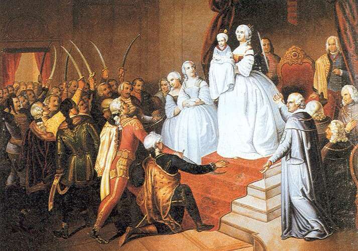 „Életünket és vérünket a mi királyunkért, Mária Teréziáért!”<br>ez a néhány szó megmenté a trónt, megmenté az osztrák monarchiát