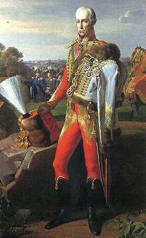 I. Habsburg Ferenc  császár, magyar király,<br>magyar huszártiszti uniformisban