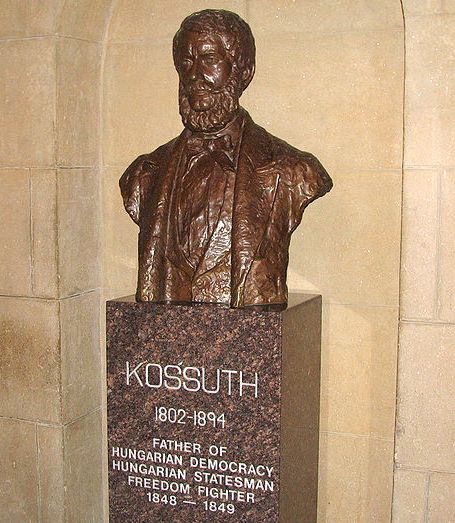 Kossuth Lajos mellszobra a washingtoni Capitoliumban,<br>az amerikai kongresszus épületében