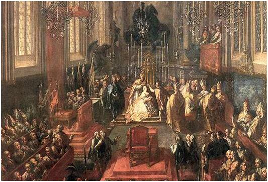 Mária Terézia koronázása a Szent Márton székesegyházban