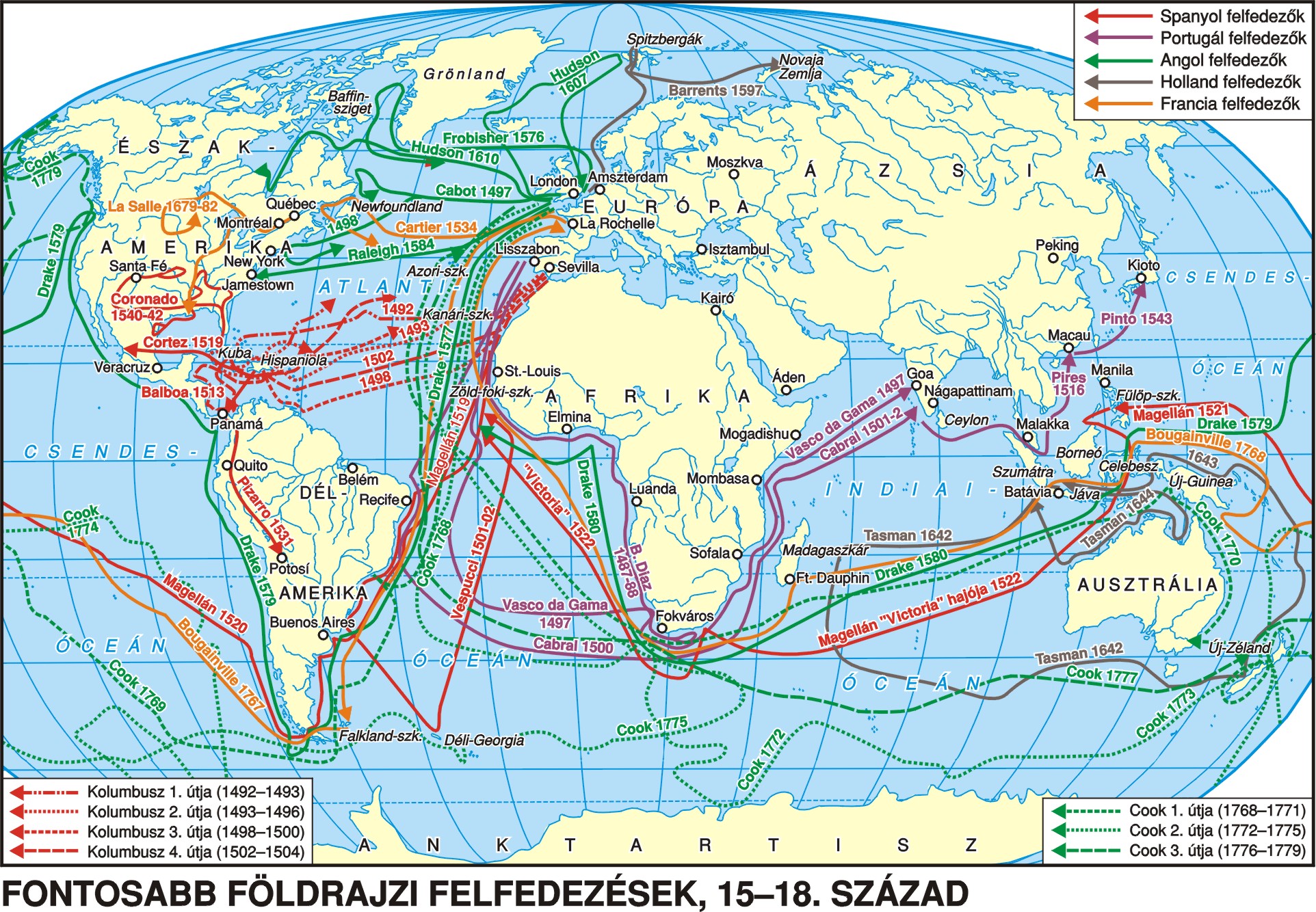 amerika felfedezése térkép Térkép: a felfedezők útjai amerika felfedezése térkép